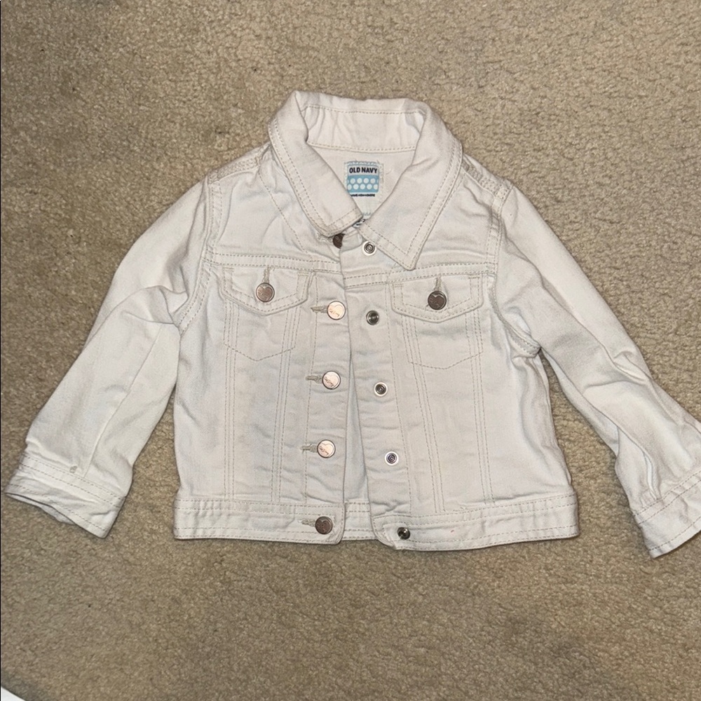 Old Navy Kids White Denim Jacket size 18-24 months